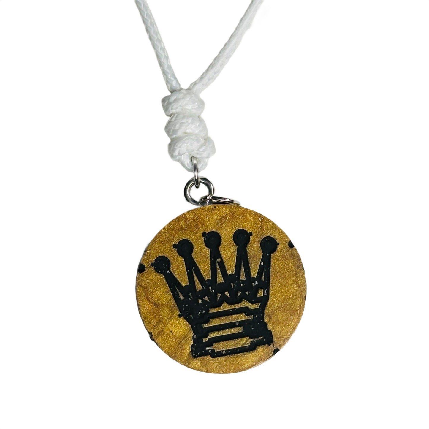 Golden Queen - Handmade Resin Chess Necklace
