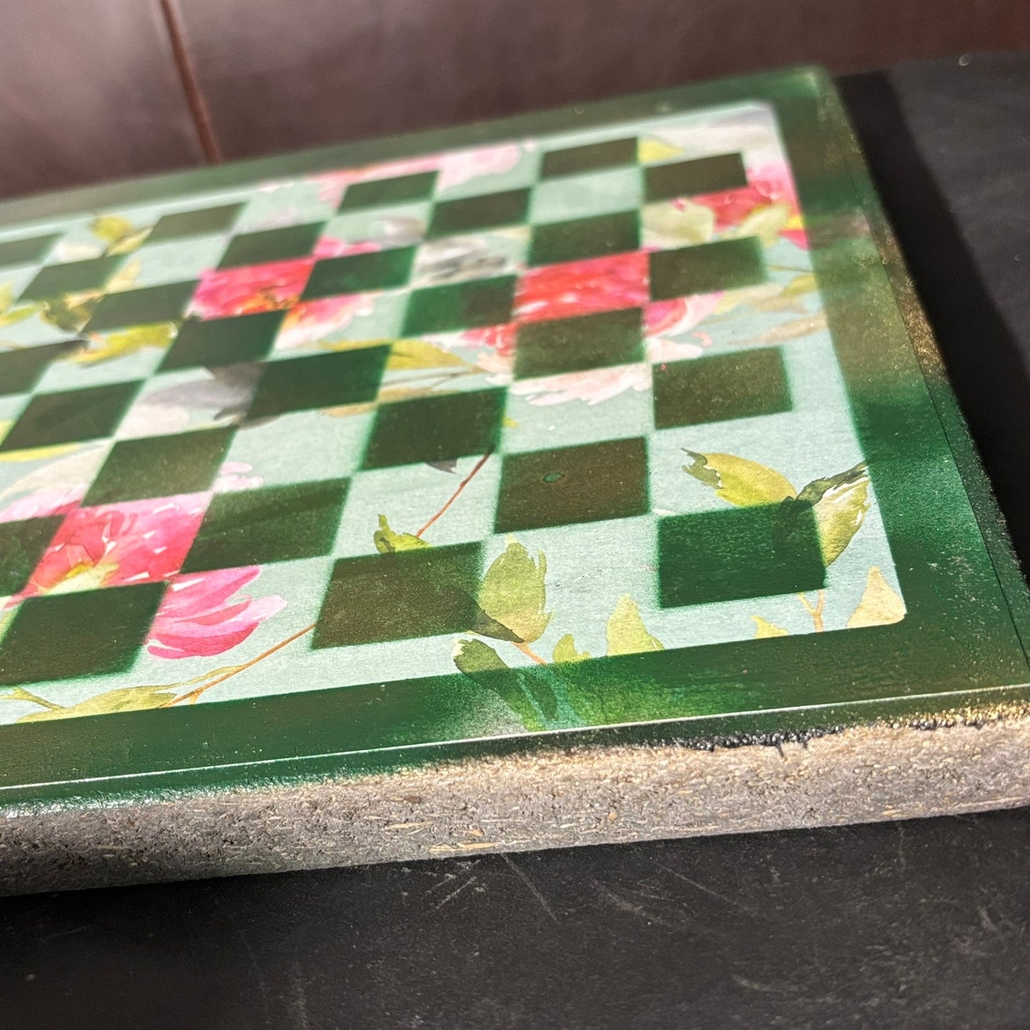 Nature Green Flowers - Scrapbook Chess Board