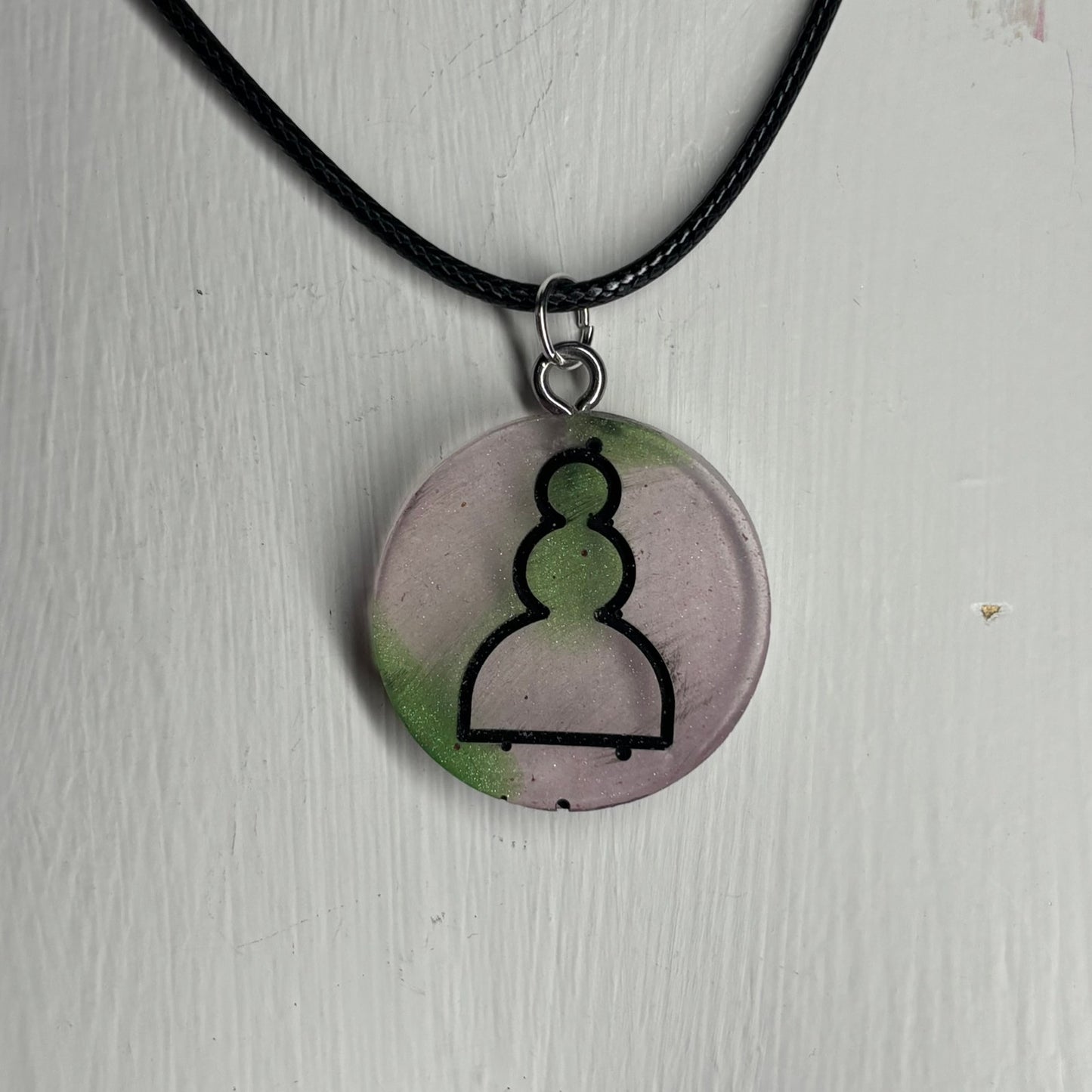 Translucent Natural Pawn - Handmade Resin Chess Necklace