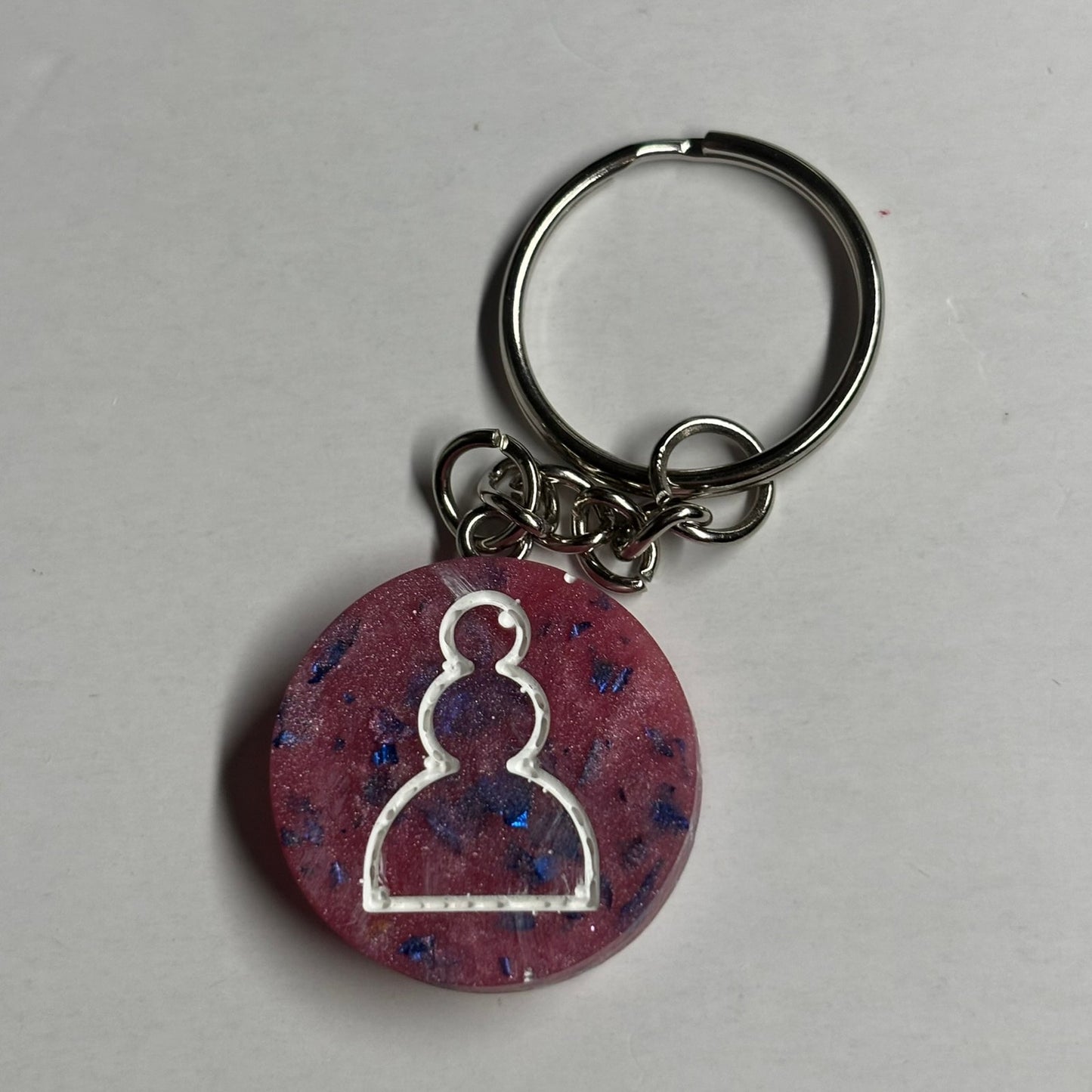 Royal Pink Pawn - Handmade Resin Keychain