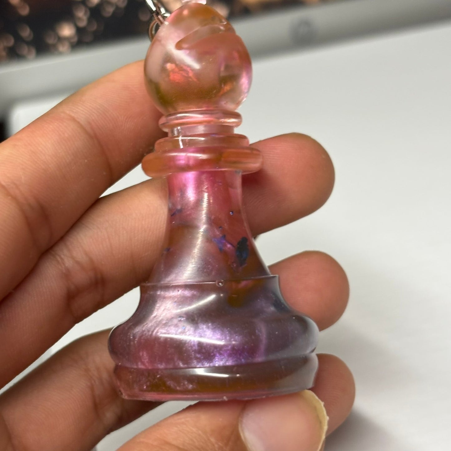Majestic Pink Bishop - Handmade Resin Keychain - Large Edition