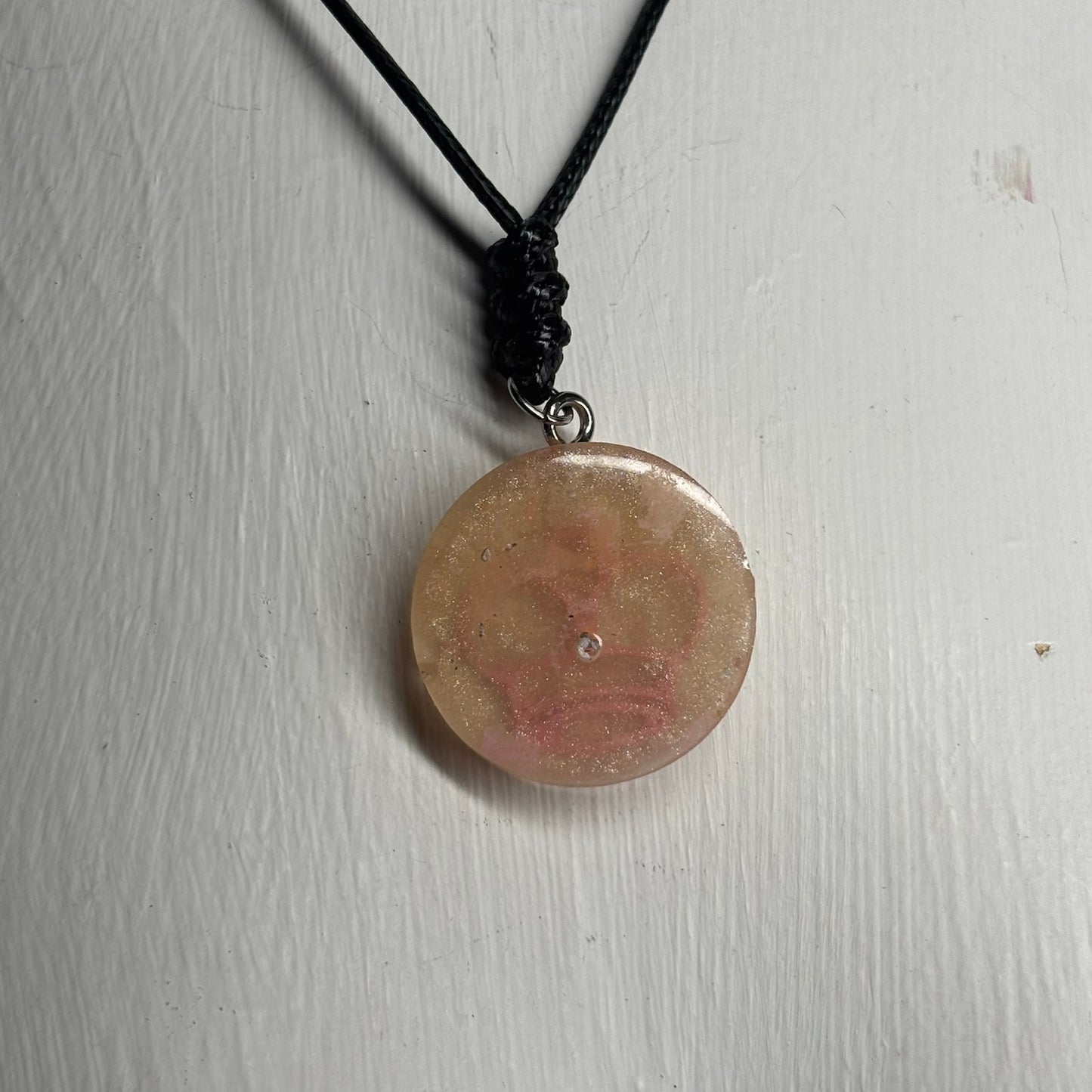 Pink Print King - Handmade Resin Chess Necklace