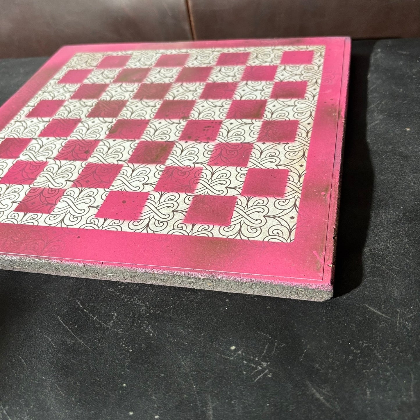 Pink & White - Scrapbook Chess Board
