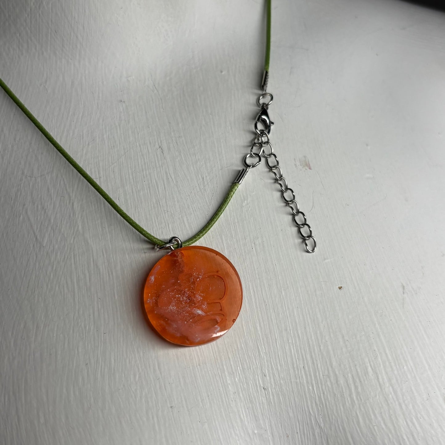 Translucent Orange King - Handmade Resin Chess Necklace