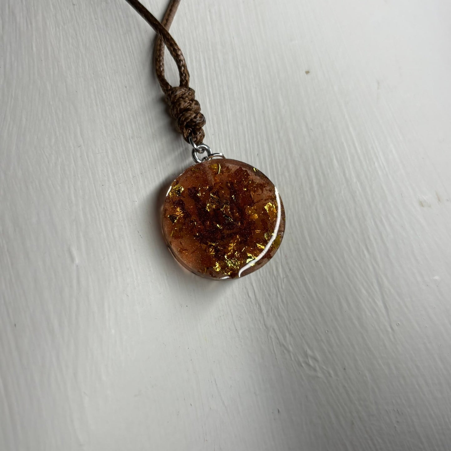 Dark Amber Queen - Handmade Resin Chess Necklace