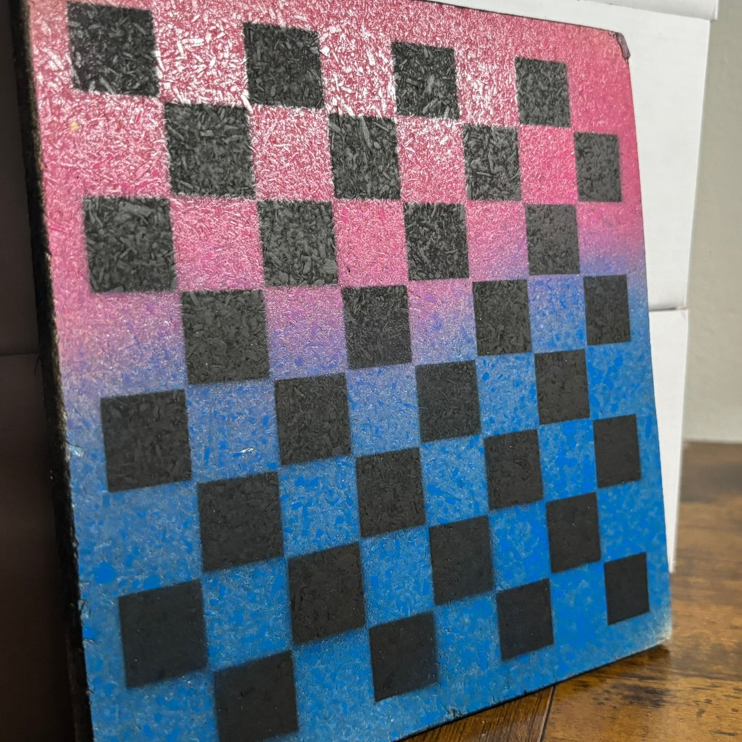 Pink & Blue - Painted Double Sided Chess Board