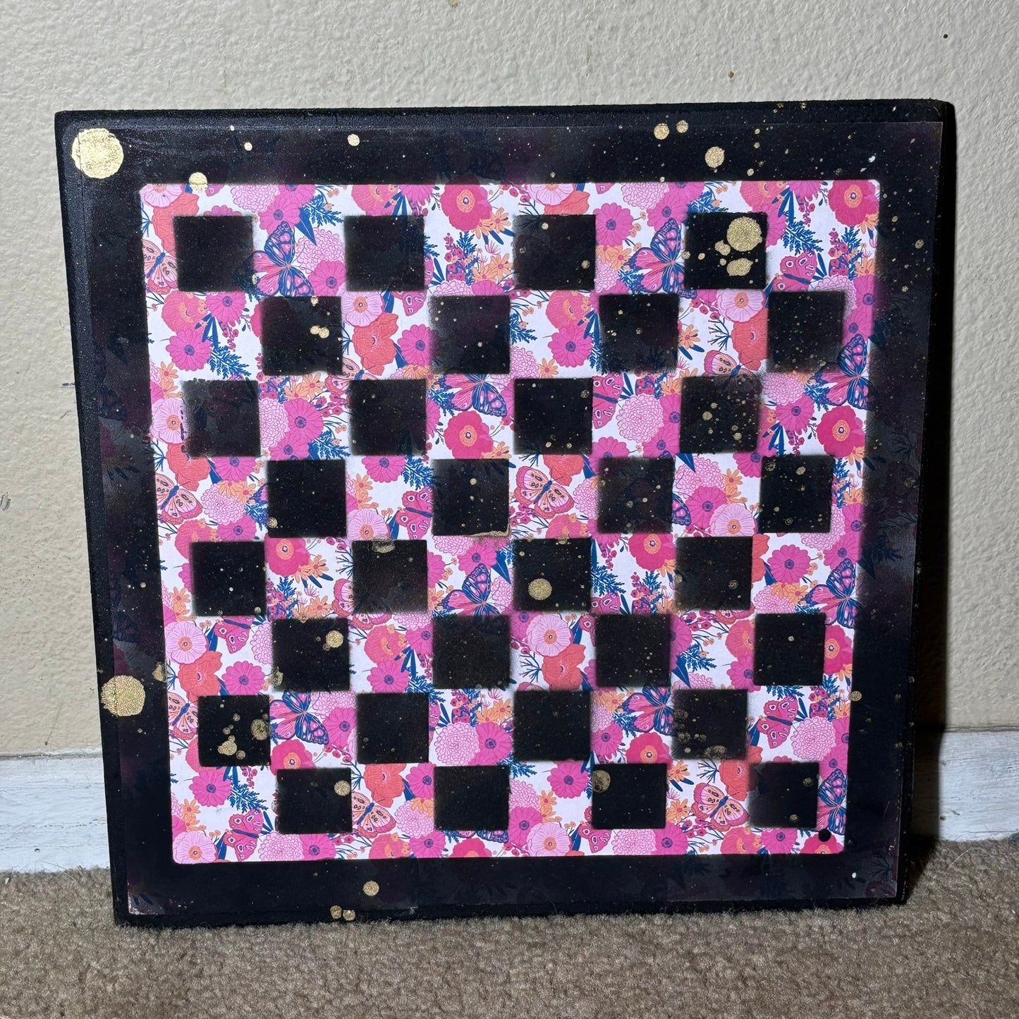 Pink Blush - Scrapbook Chess Board