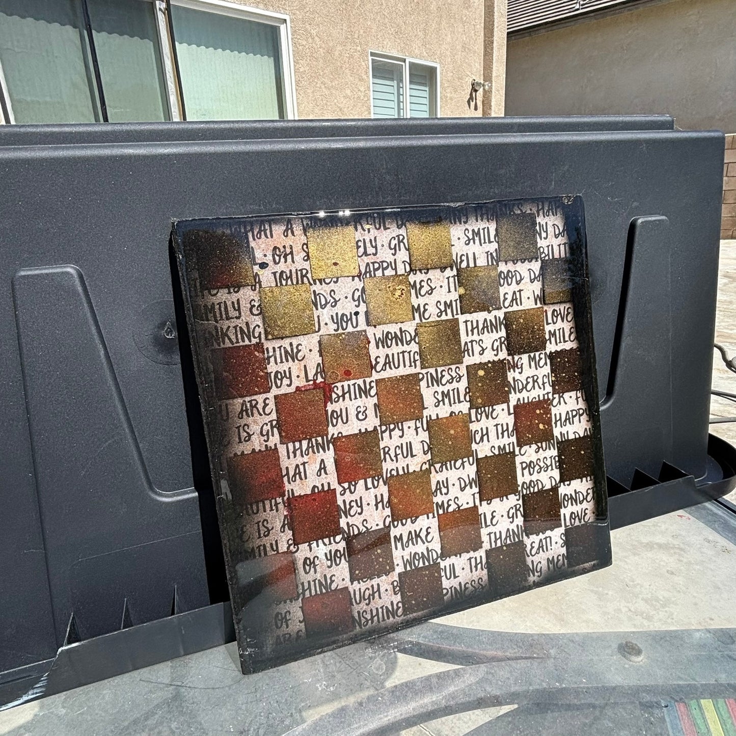 Positive Words - Resin Coated Chess Board
