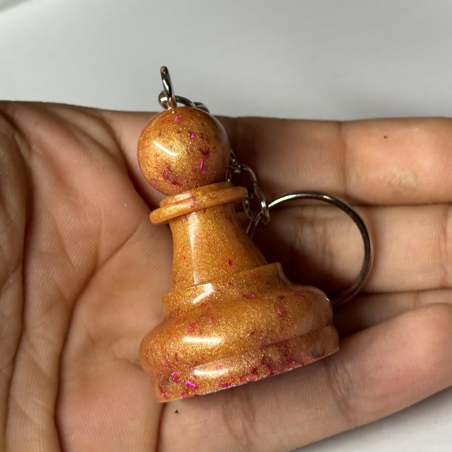 Royal Orange Pawn - Handmade Resin Keychain - Large Edition