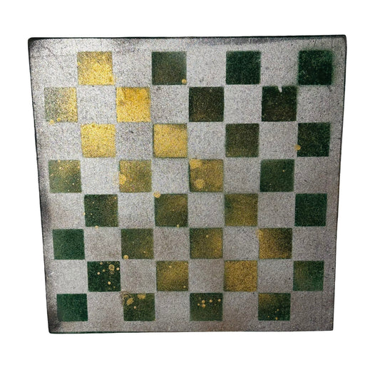 Green & Gray Golden Fade - Painted Chess Board
