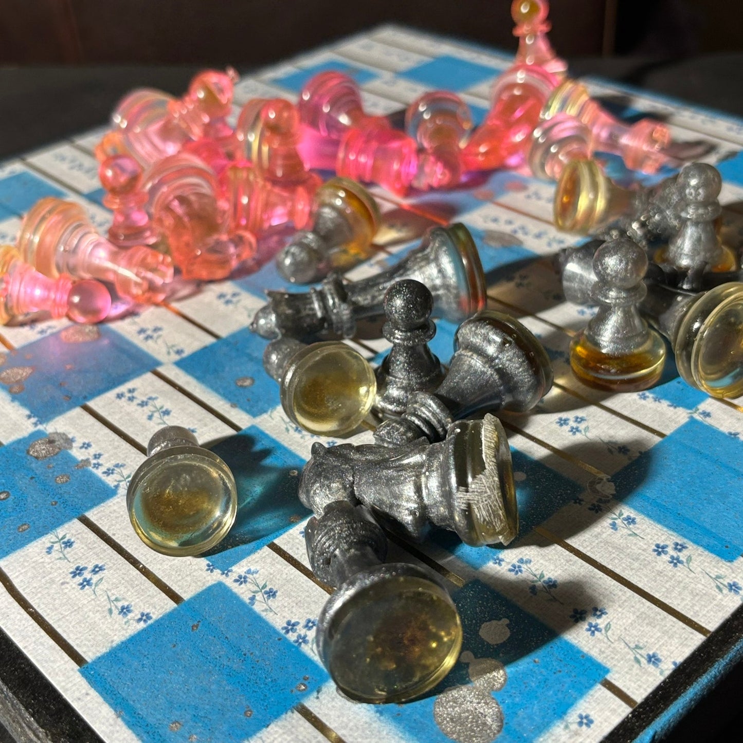 Simple Blue - Scrapbook Chess Set
