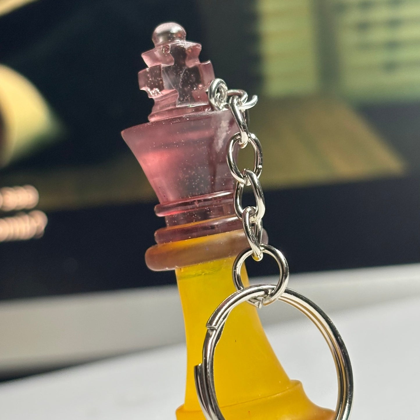 Pink Top King - Handmade Resin Keychain