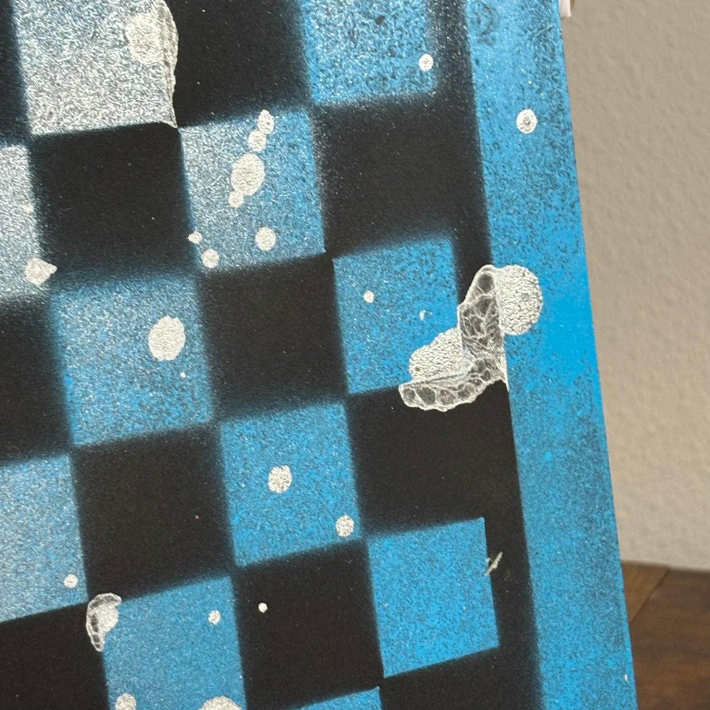 Chrome Blue & Black - Painted Chess Board