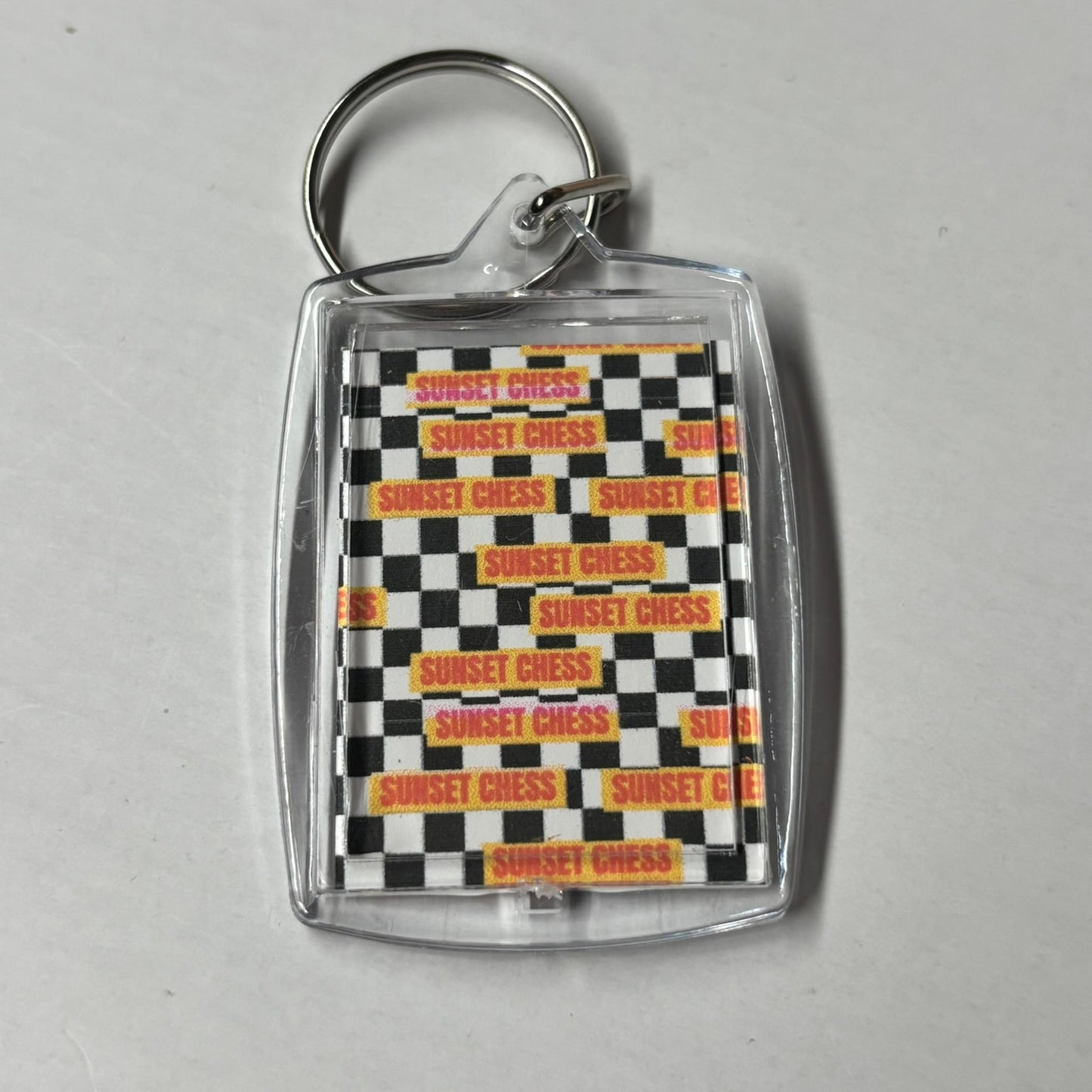 Cool Blue - Chess  Photo Keychain