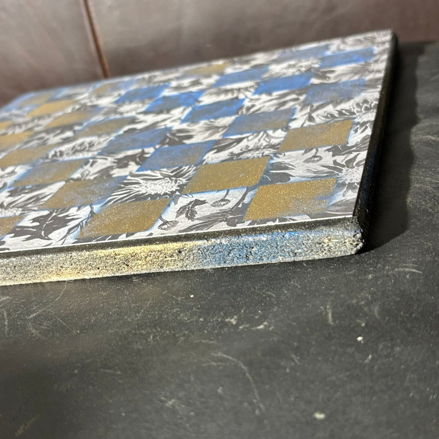 Golden Blue - Scrapbook Chess Board