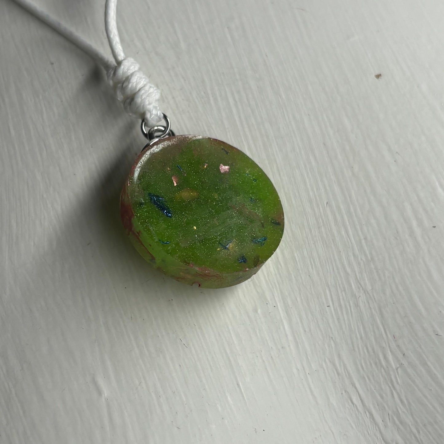 Vintage Green Pawn - Handmade Resin Chess Necklace