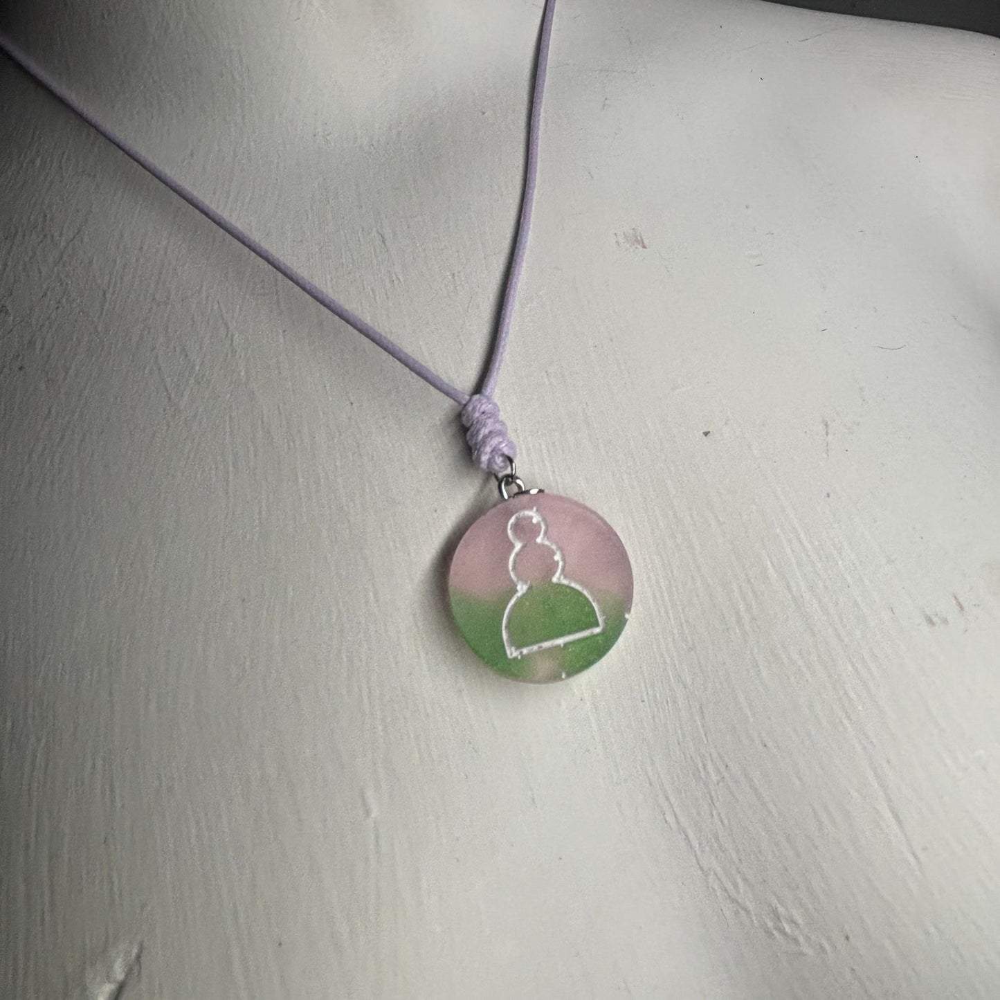 Fantastic Pink Pawn - Handmade Resin Chess Necklace