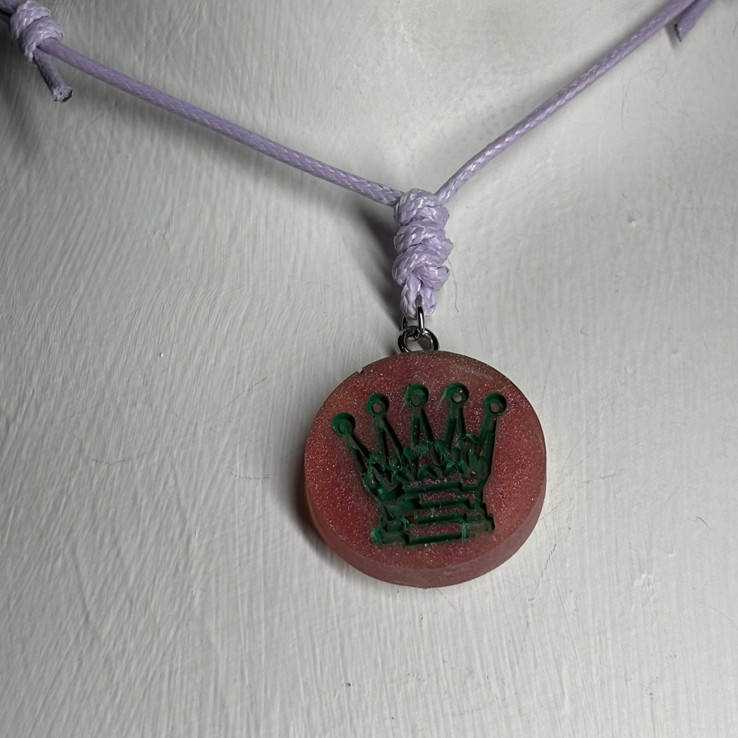 Retro Queen - Handmade Resin Chess Necklace