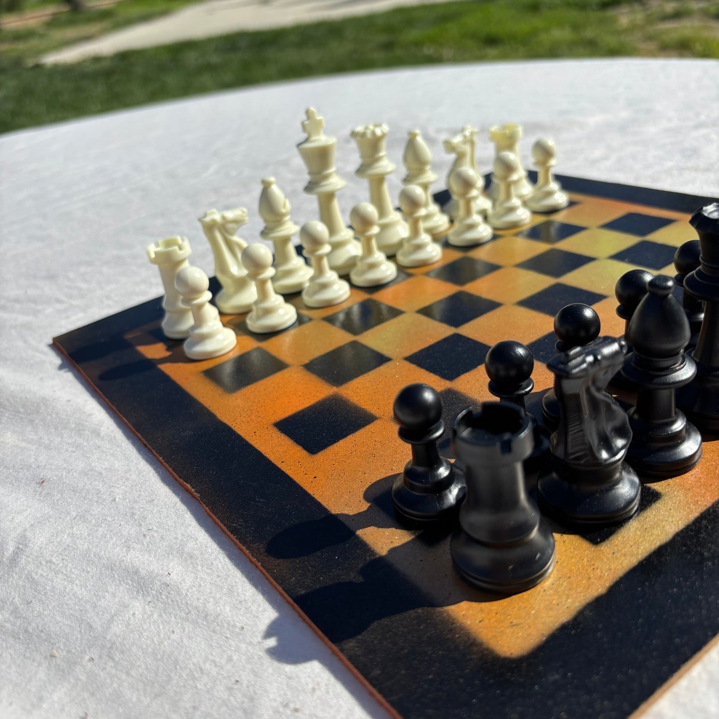 Supreme Orange - Painted Chess Set