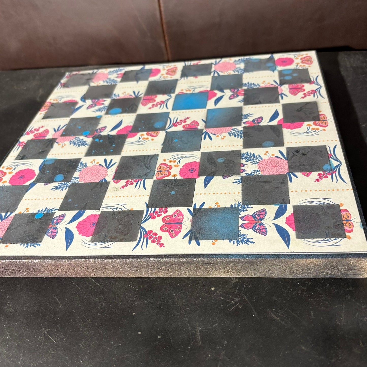 Vintage White Backdrop - Scrapbook Chess Board