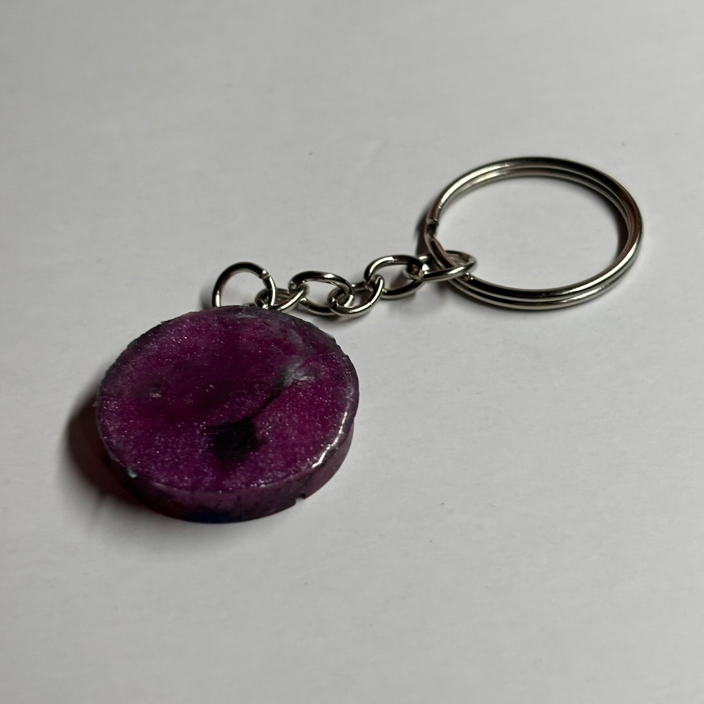 Dark Purple Rook - Handmade Resin Keychain - Flat Edition