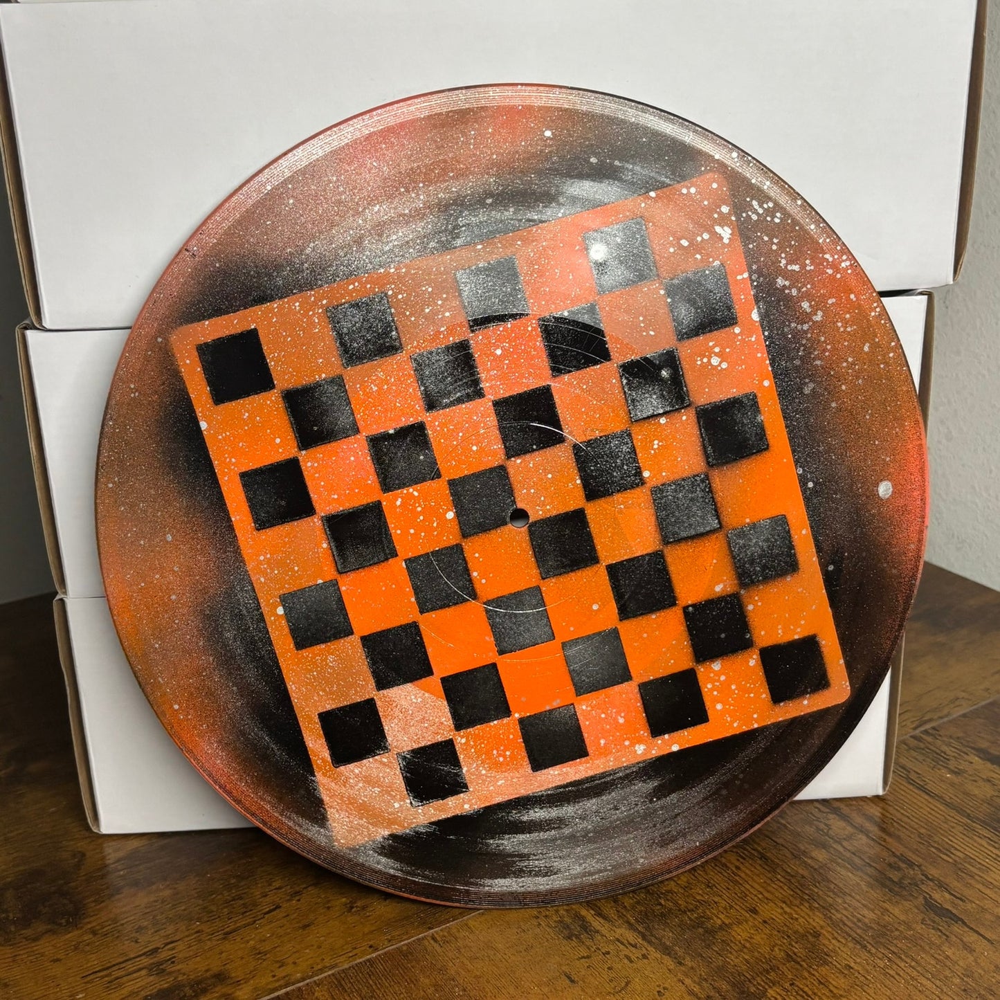Beautiful Orange - Vinyl Chess Board