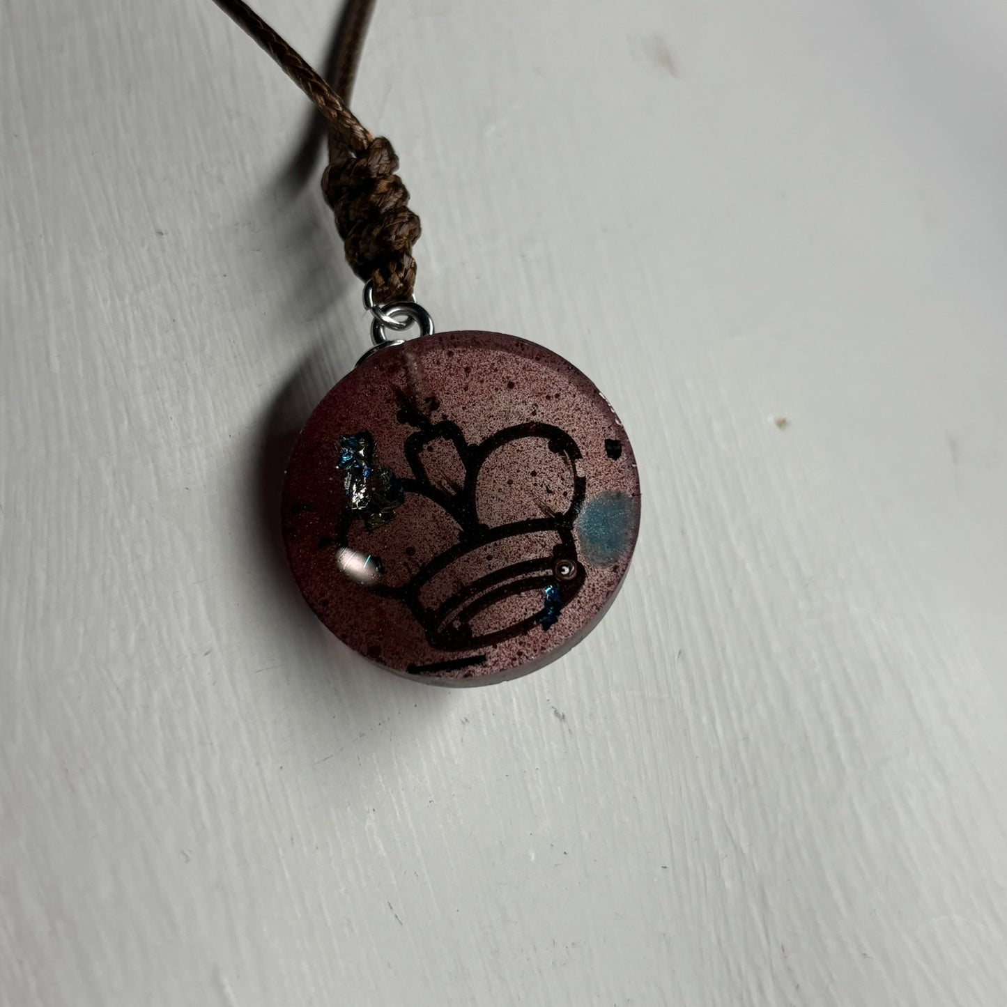 Vintage Brown King - Handmade Resin Chess Necklace