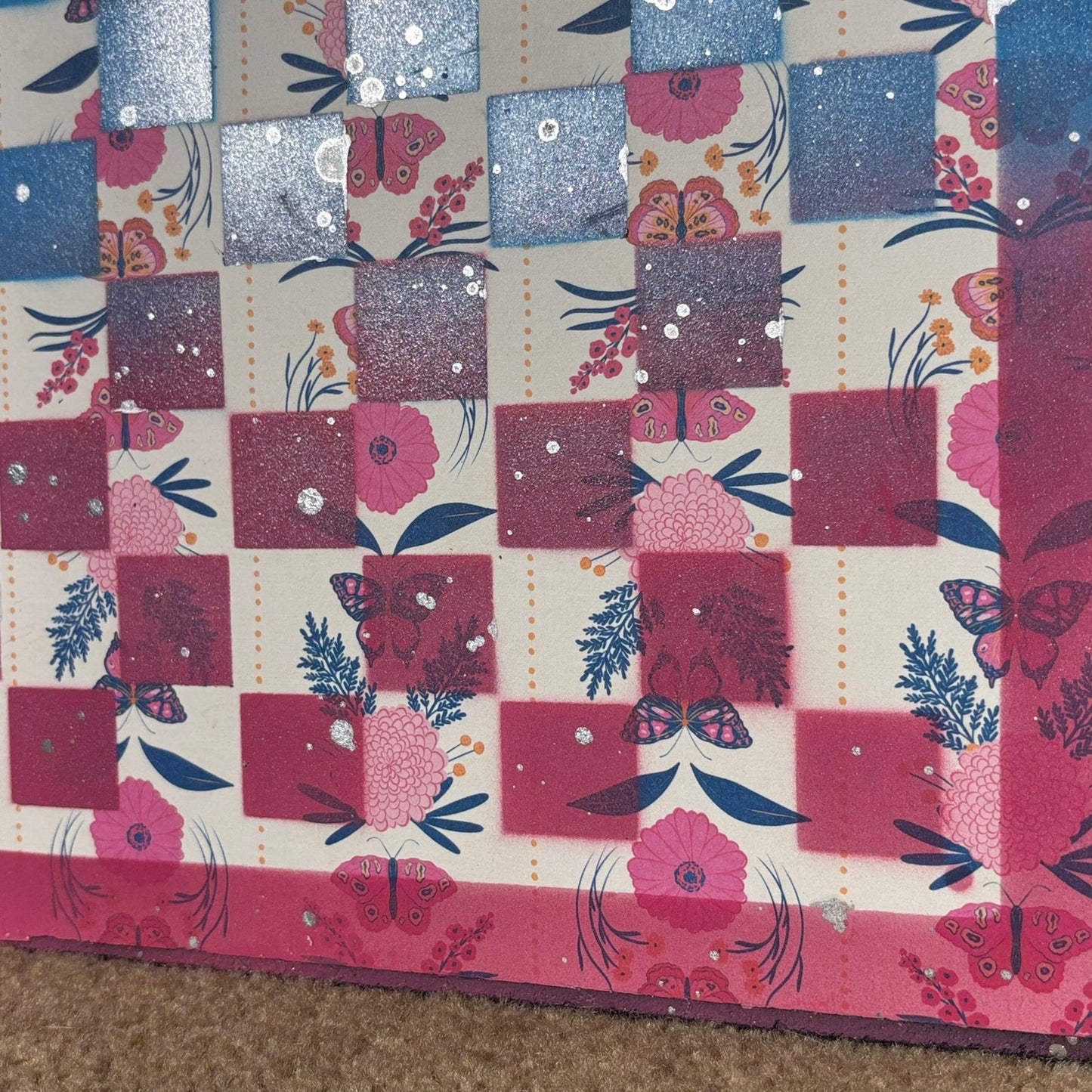 Blue & Pink Butterfly Mix - Scrapbook Chess Board