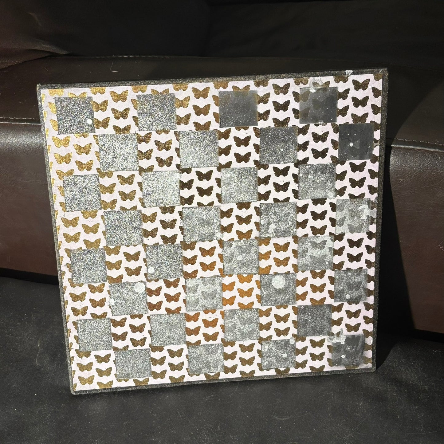 Golden Butterflies - Scrapbook Chess Board