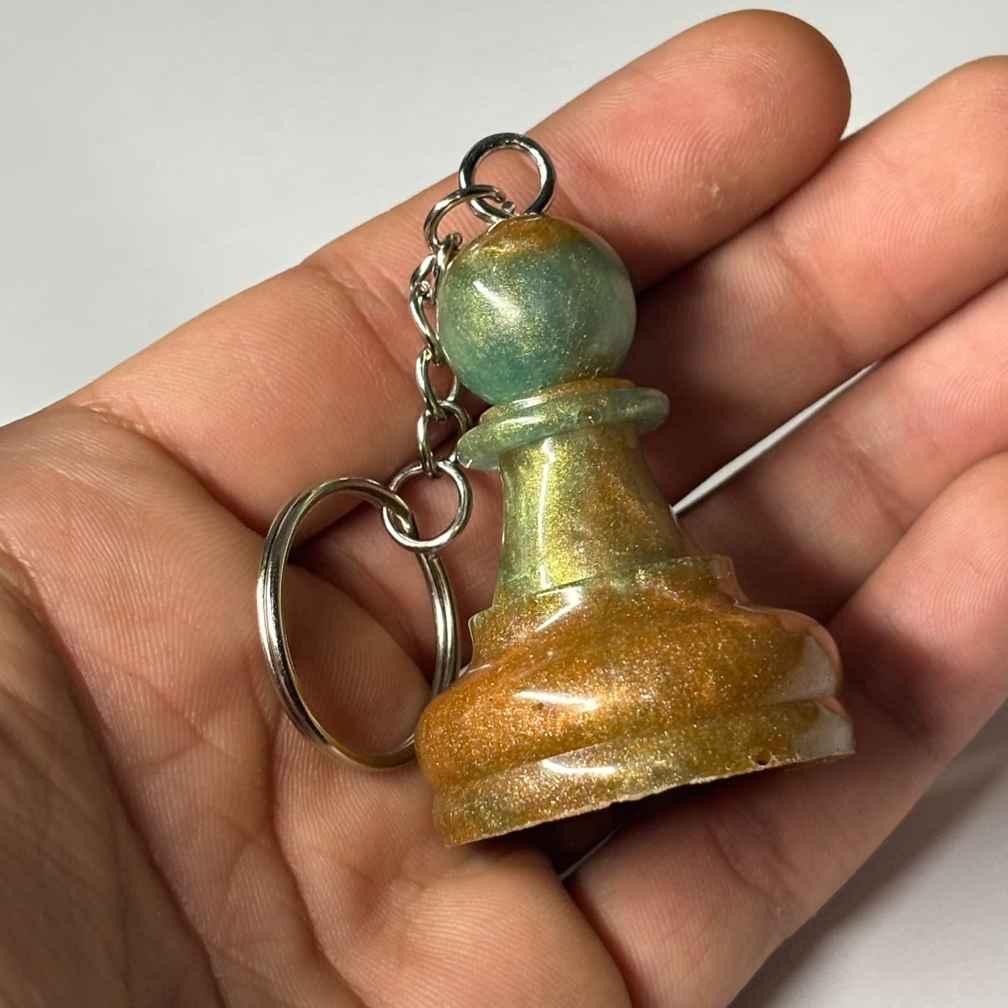 Luxury Green Pawn - Handmade Resin Keychain - Large Edition