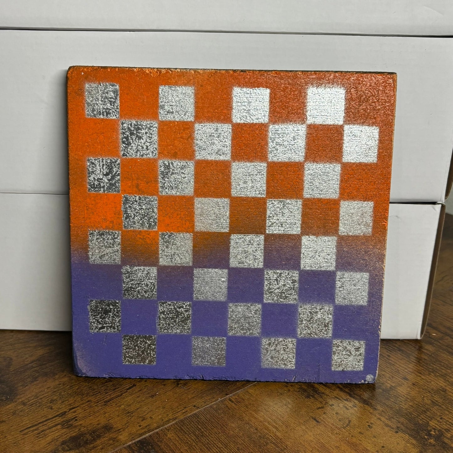 Orange/Purple Chrome - Painted Double Sided Chess Board