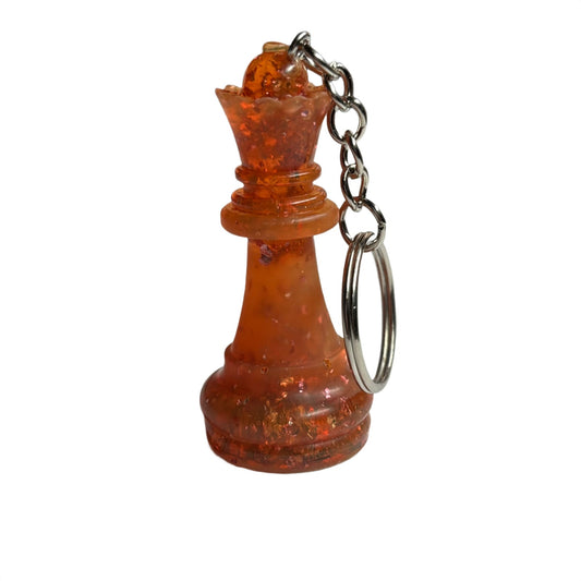 Orangish Red Crystal Queen - Handmade Resin Keychain
