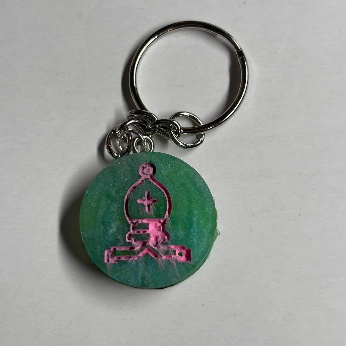 Retro Pink - Handmade Resin Keychain