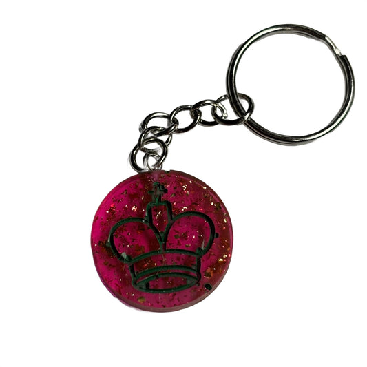 Red Fire King Handmade Resin Keychain - Flat Edition