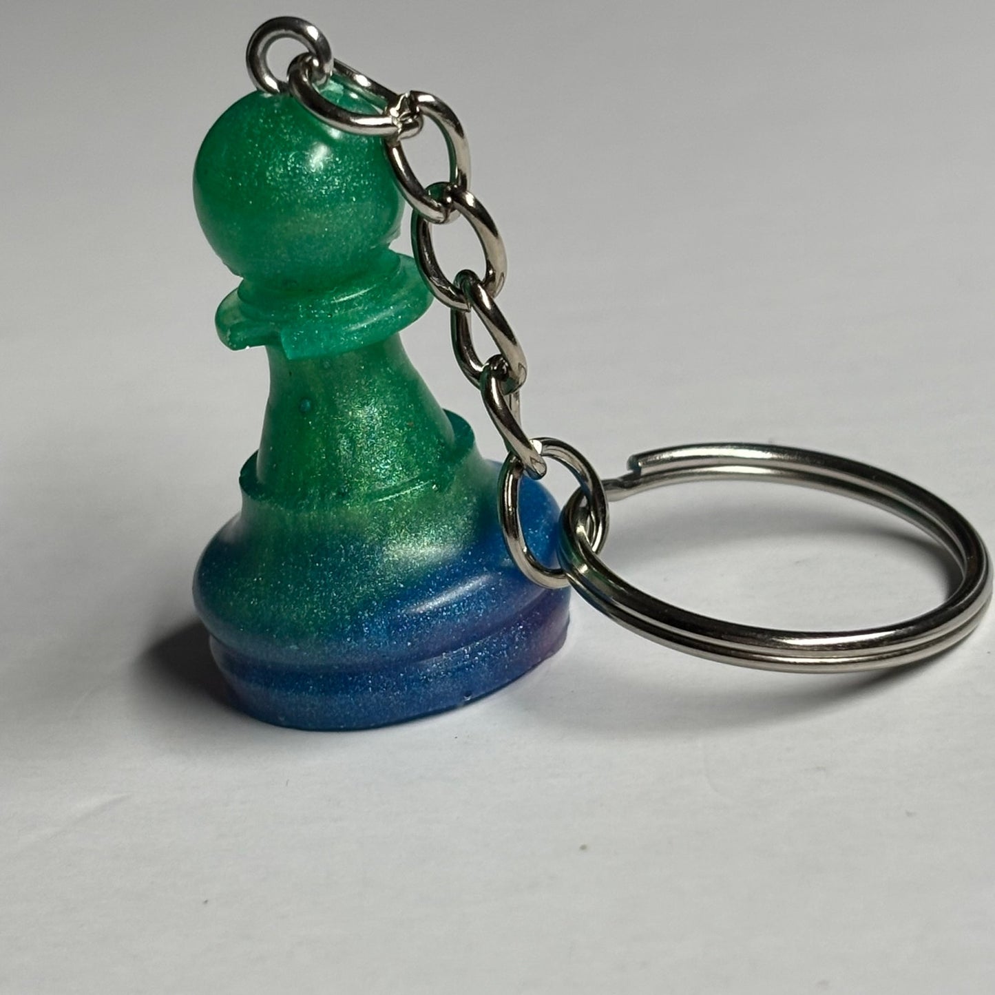Green Galaxy Pawn - Handmade Resin Keychain