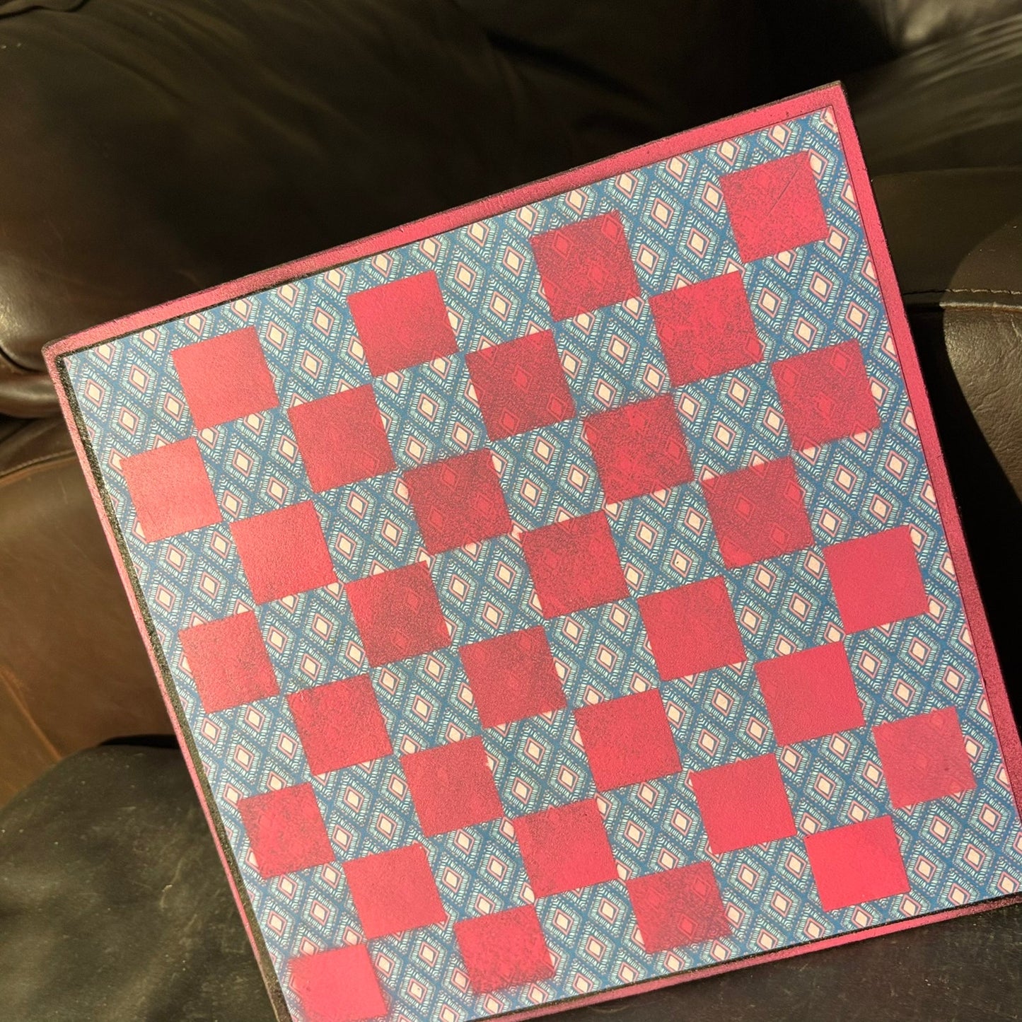Pink & Blue Pattern - Scrapbook Chess Board