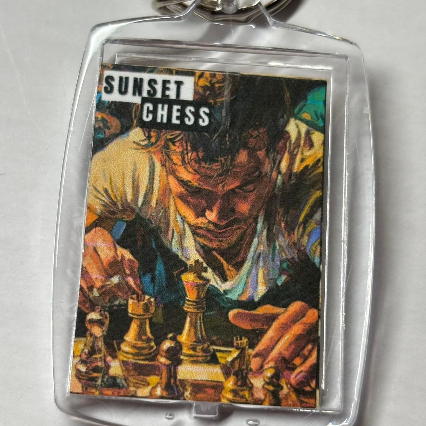 Young Man - Chess  Photo Keychain