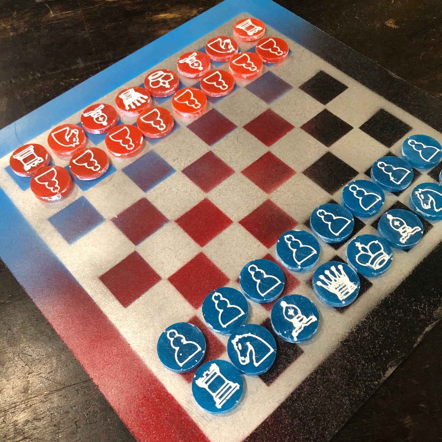 Rocket Chromed - Painted Chess Set