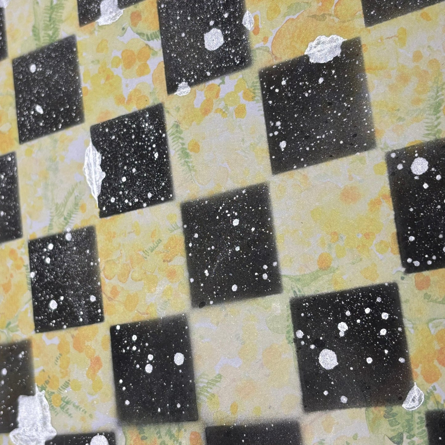 Yellow Flowers - Scrapbook Chess Board