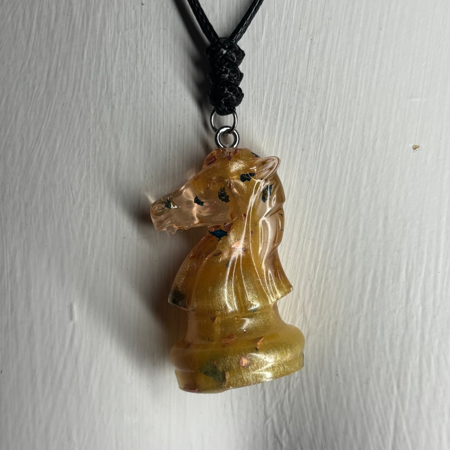 Golden Knight - Handmade Resin Chess Necklace