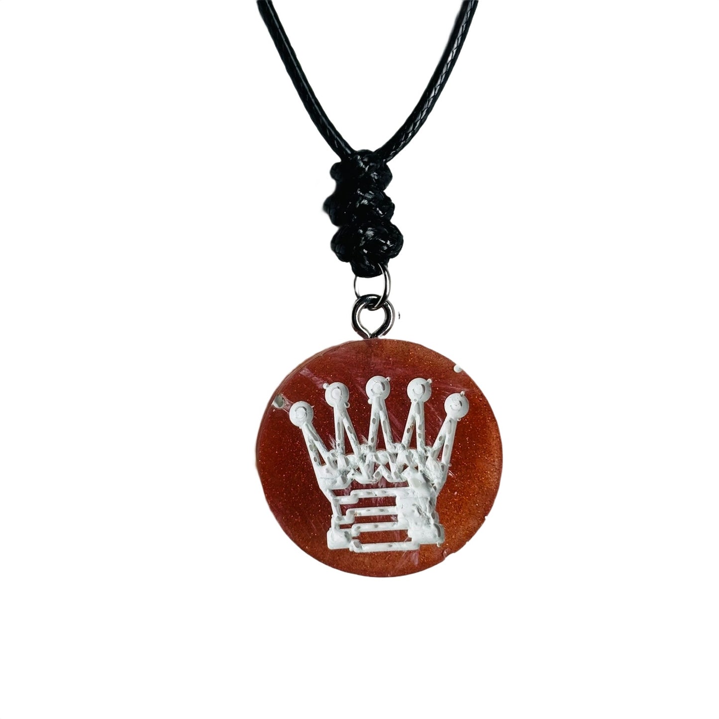 Darker Red Queen - Handmade Resin Chess Necklace