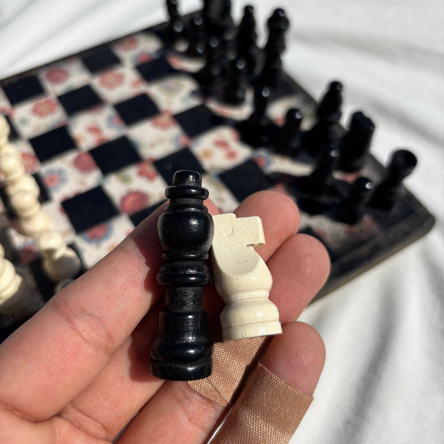 Vintage Flowers - Scrapbook Chess Set