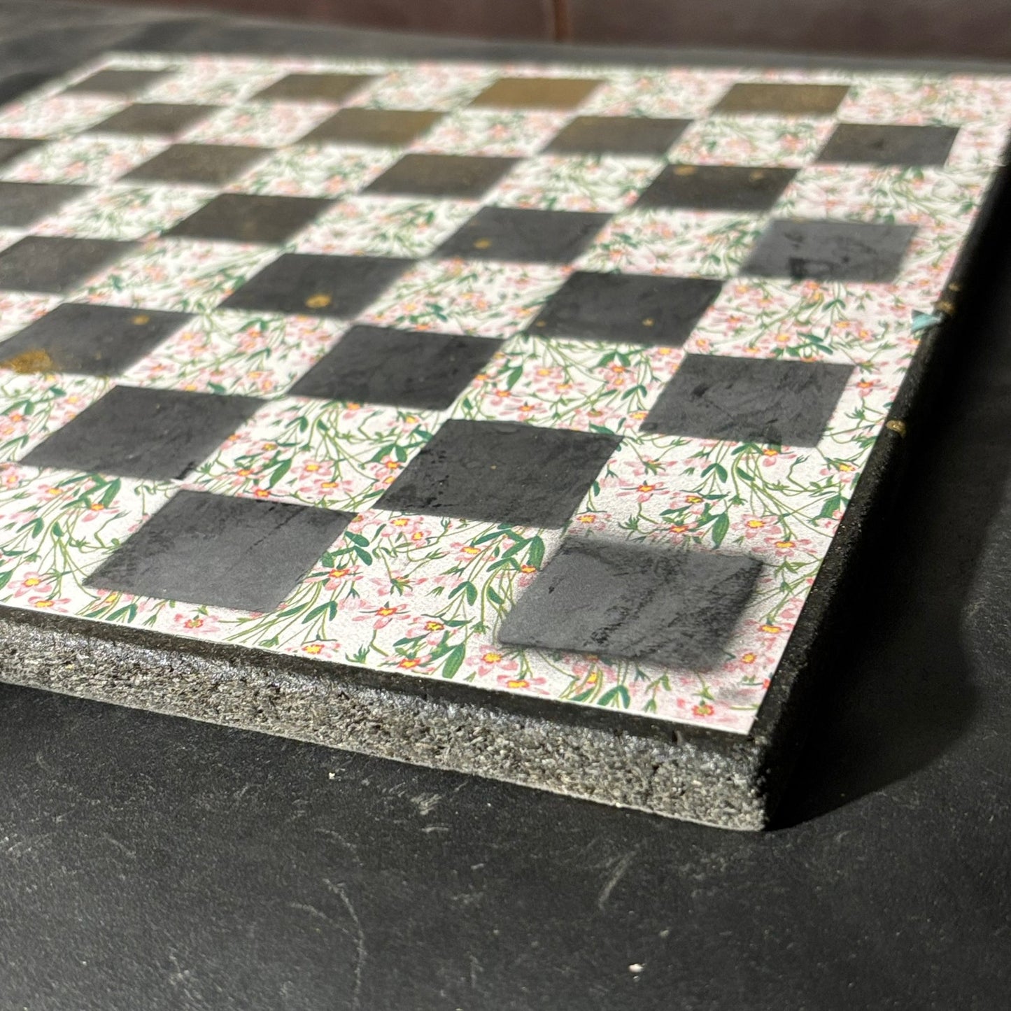 Simple Pink Flowers - Scrapbook Chess Board