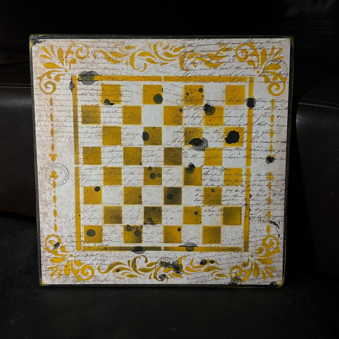 Yellow Writings - Scrapbook Chess Board