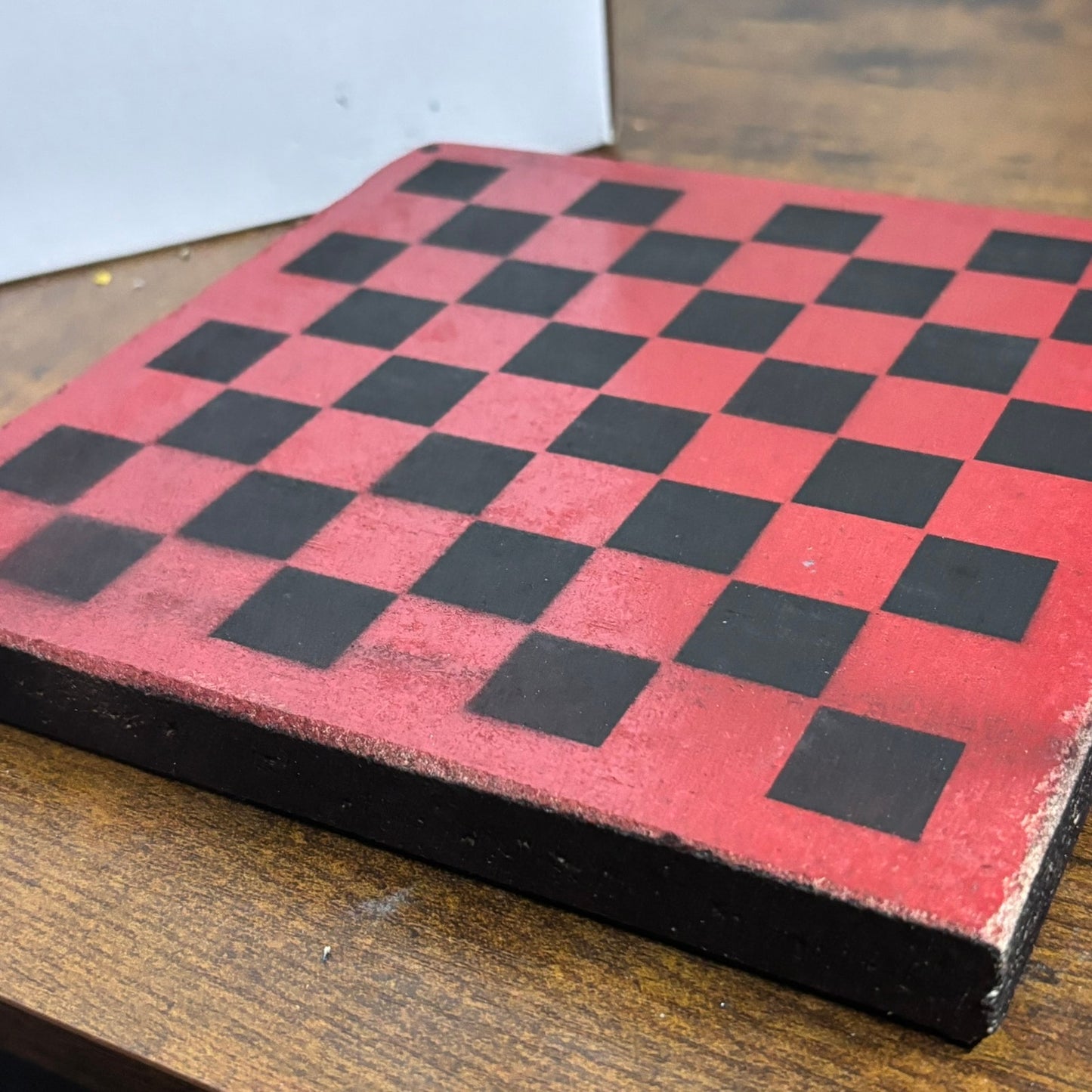 Red & Black - Painted Double Sided Chess Board