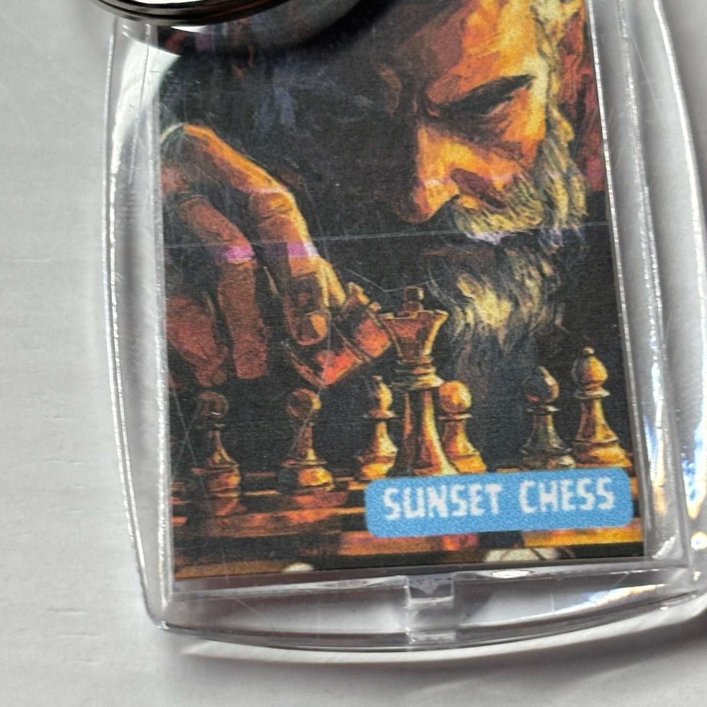 The Thinker - Chess  Photo Keychain