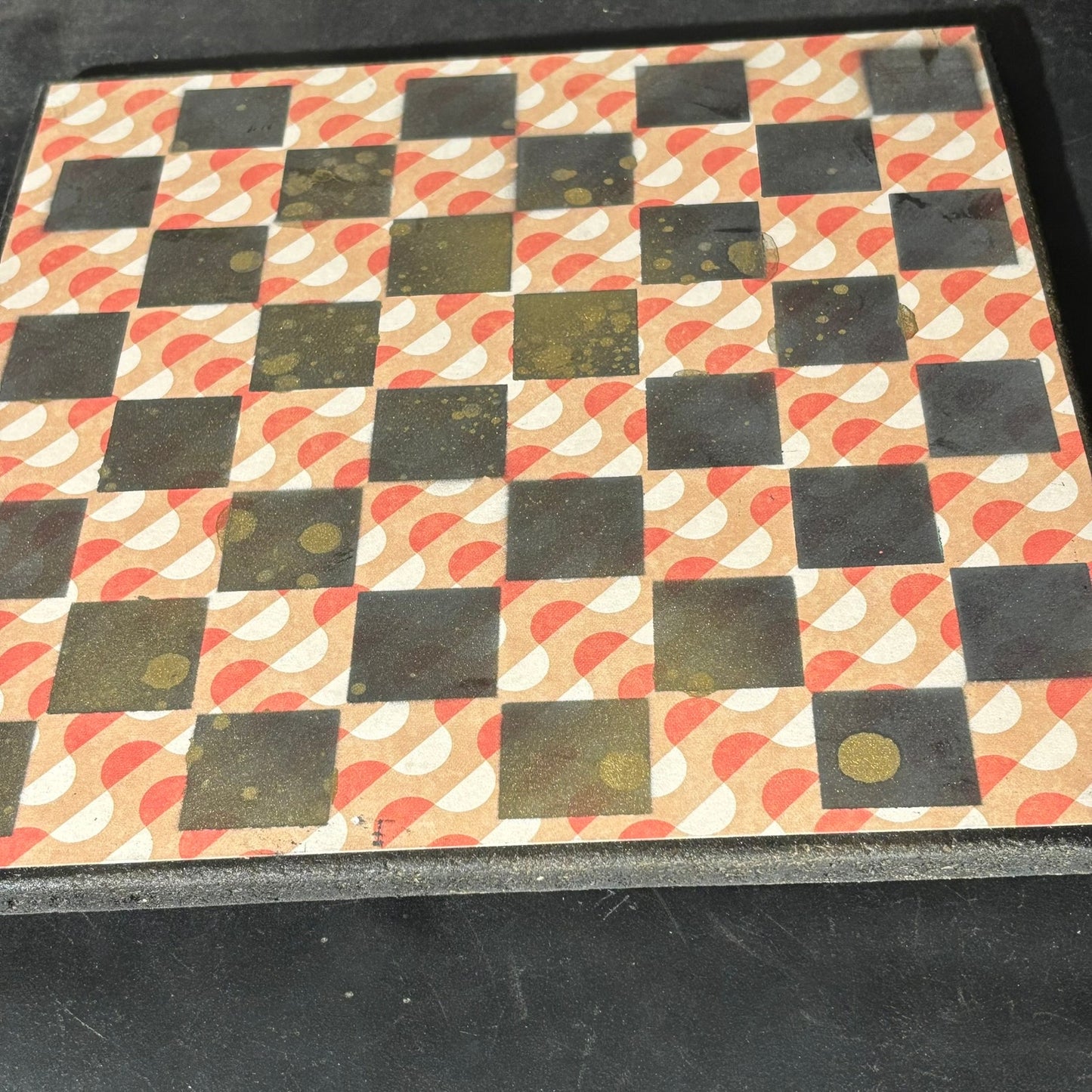 Peach Cream Pattern - Scrapbook Chess Board