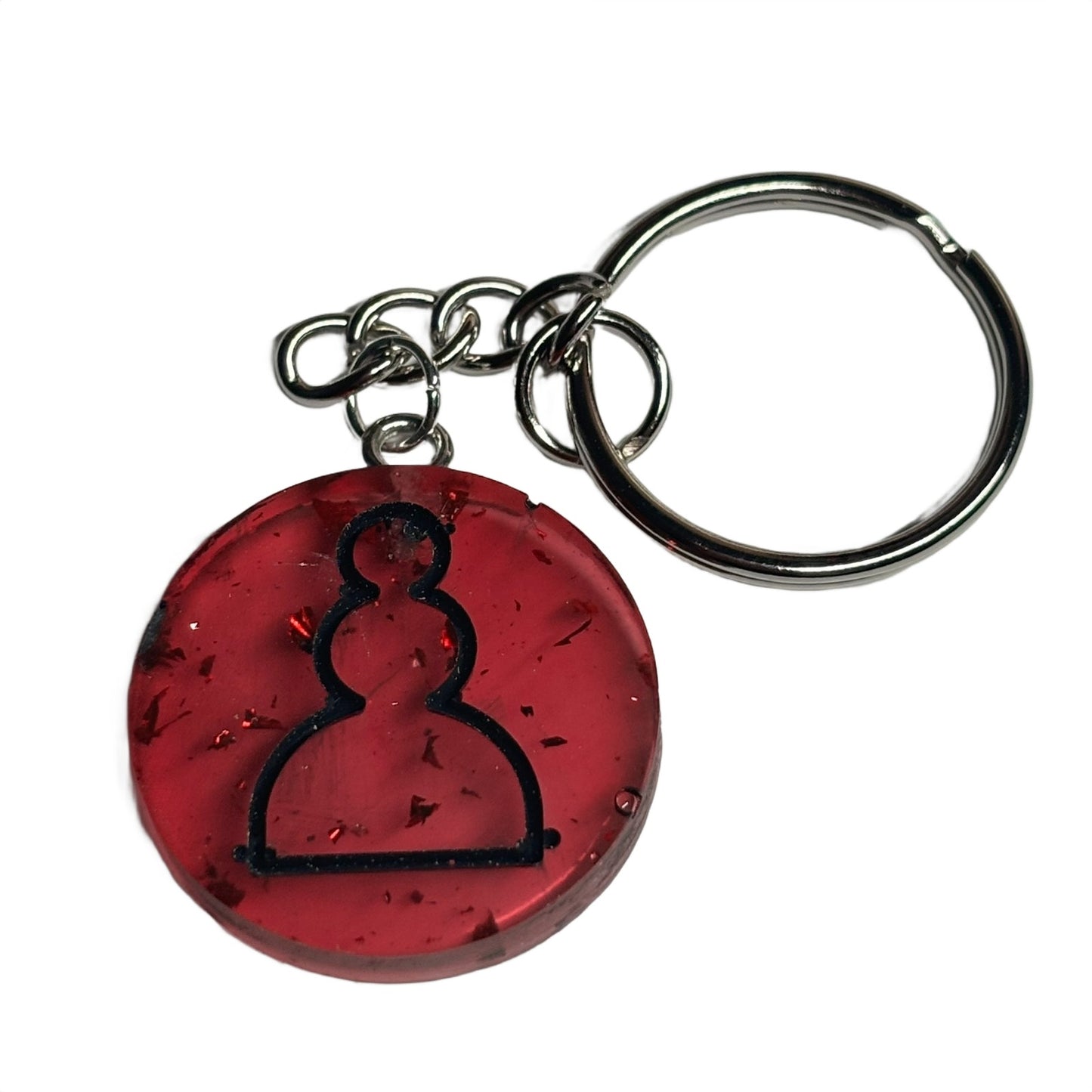 Transparent Red Pawn - Handmade Resin Keychain