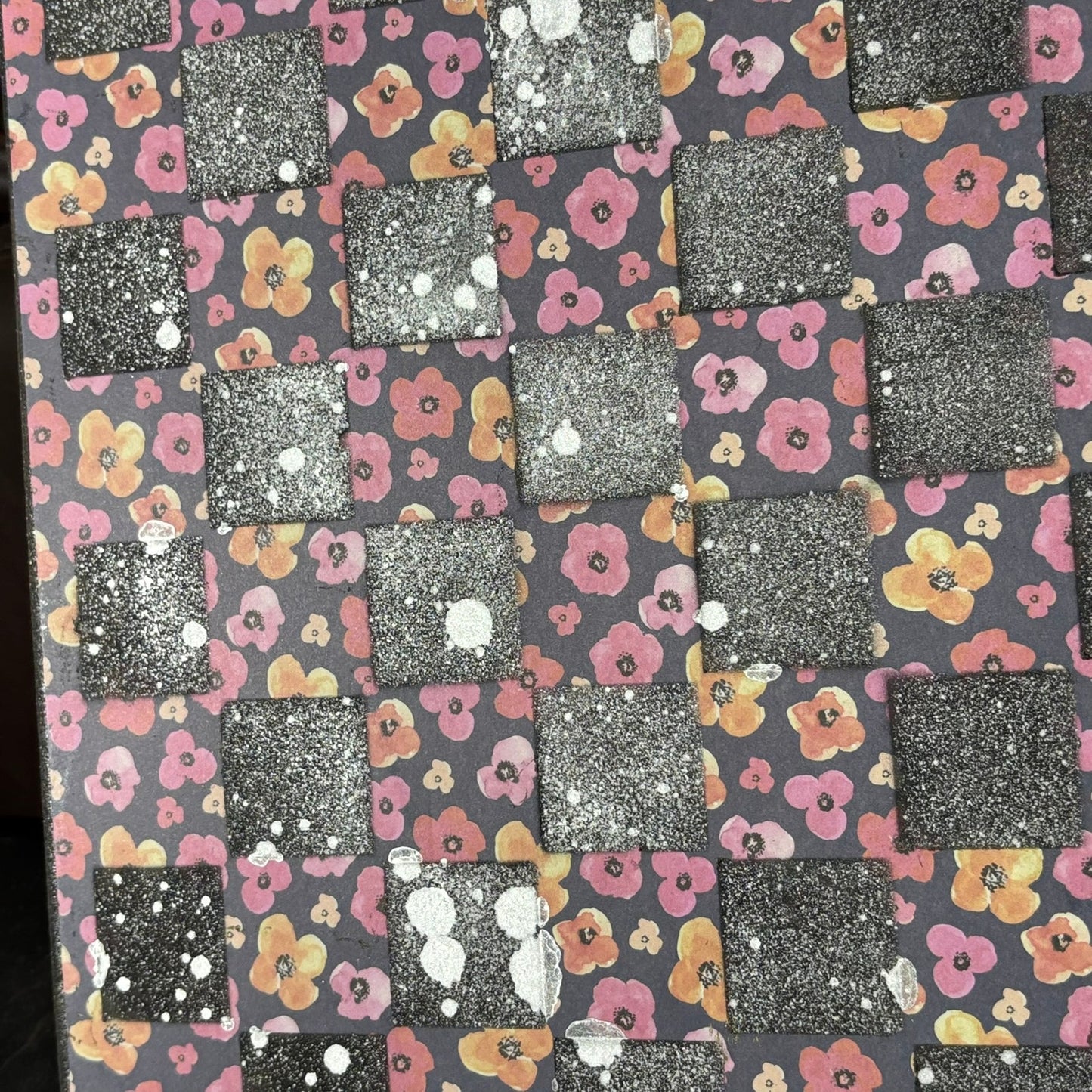 Purple & Yellow Flowers - Scrapbook Chess Board