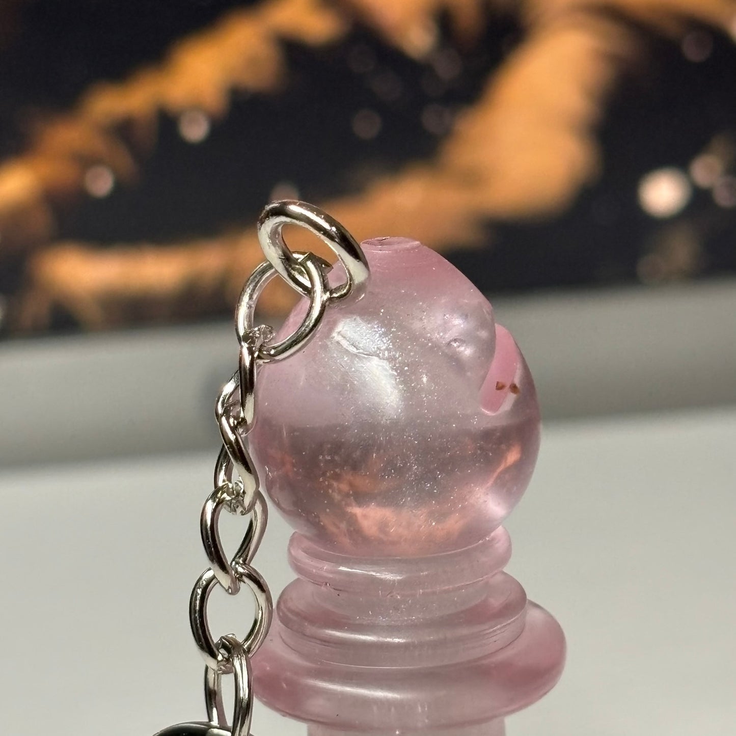 Splendid Pink Bishop - Handmade Resin Keychain - Large Edition